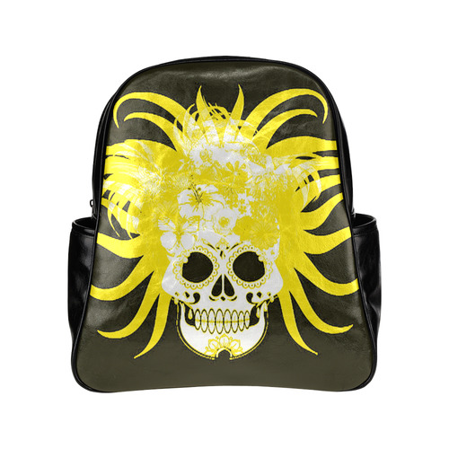 hippie skull G by JamColors Multi-Pockets Backpack (Model 1636)