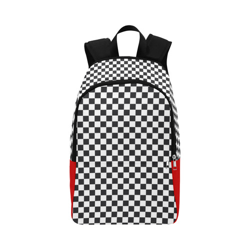 RACING / CHESS SQUARES pattern - black Fabric Backpack for Adult (Model 1659)