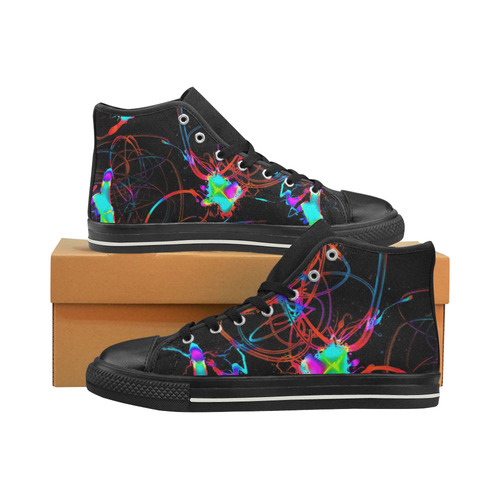 abstract Neon Fun 13 by JamColors High Top Canvas Women's Shoes/Large Size (Model 017)