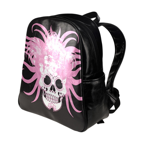 hippie skull D by JamColors Multi-Pockets Backpack (Model 1636)
