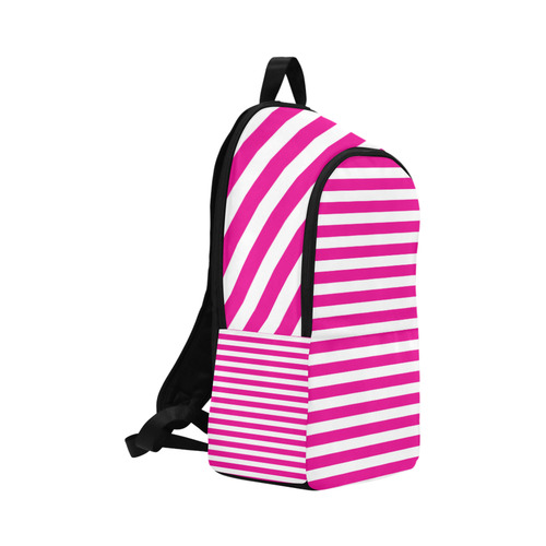 Wide White Flat Stripes Pattern Fabric Backpack for Adult (Model 1659)