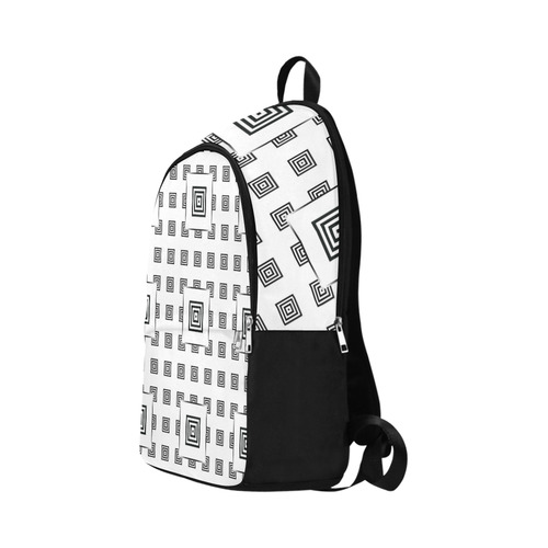 Solid Squares Frame Mosaic Black & White Fabric Backpack for Adult (Model 1659)