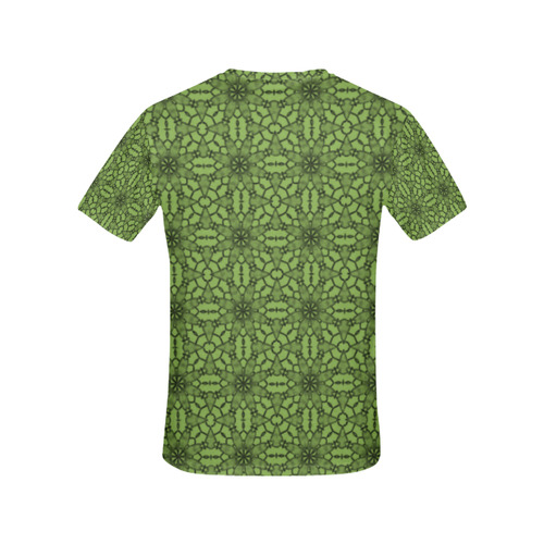 Greenery Lace All Over Print T-Shirt for Women (USA Size) (Model T40)