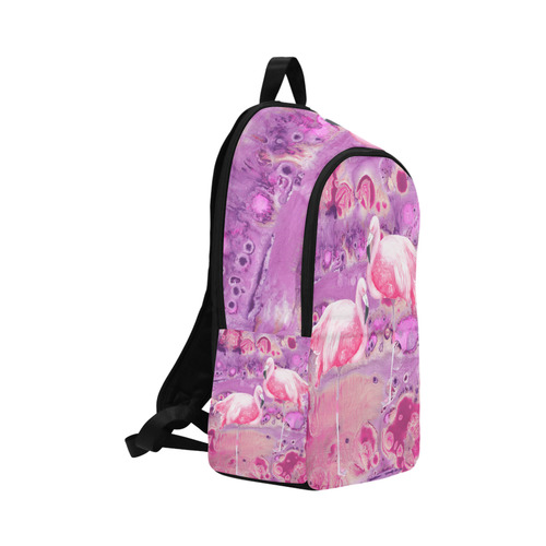 Flamingos Batik Paint Background Pink Violet Fabric Backpack for Adult (Model 1659)
