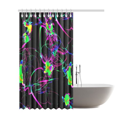 abstract Neon Fun 12 by JamColors Shower Curtain 72"x84"