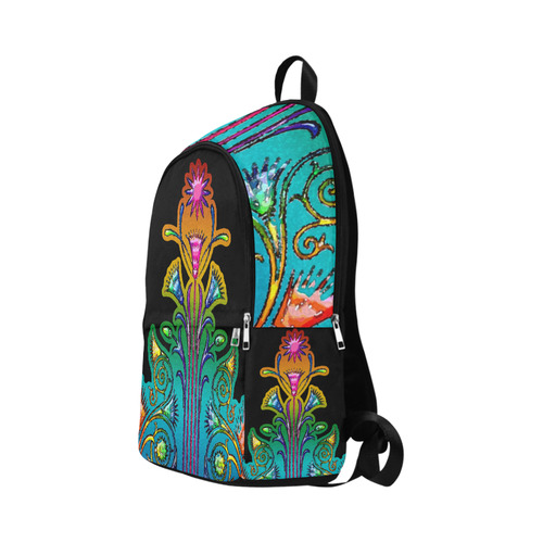 Art Deco Grunge Flower Ornaments Fabric Backpack for Adult (Model 1659)