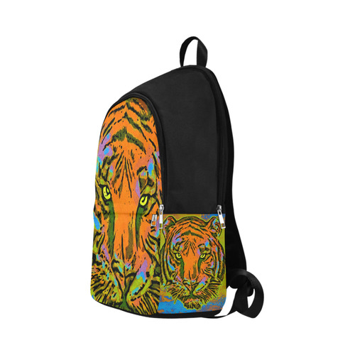 Pop Art TIGER HEAD orange green blue Fabric Backpack for Adult (Model 1659)