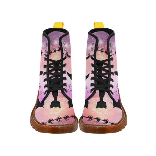 Cats looking to Santa Claus in the sky Martin Boots For Women Model 1203H