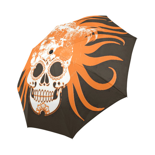 hippie skull F by JamColors Auto-Foldable Umbrella (Model U04)