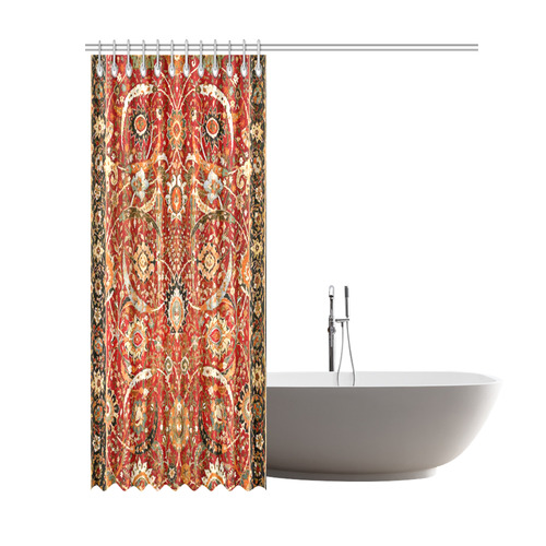 Vintage Red Floral Persian Rug Shower Curtain 69"x84"