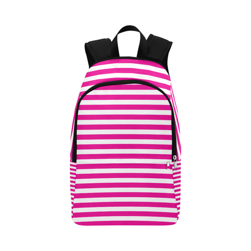 Wide White Flat Stripes Pattern Fabric Backpack for Adult (Model 1659)