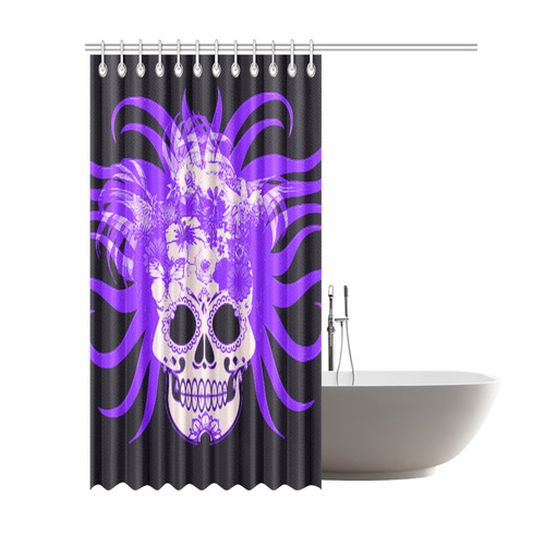 hippie skull B by JamColors Shower Curtain 69"x84"