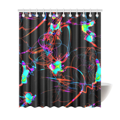 abstract Neon Fun 13 by JamColors Shower Curtain 72"x84"