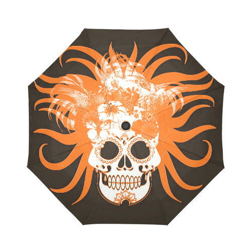 hippie skull F by JamColors Auto-Foldable Umbrella (Model U04)
