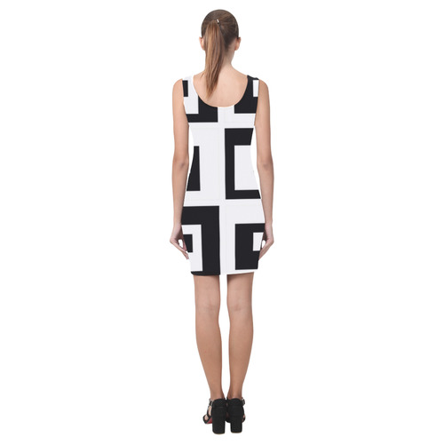 Black & White Cubes Medea Vest Dress (Model D06)