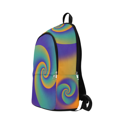 POWER SPIRAL SOFT - Violet, Ocean Green, Orange Fabric Backpack for Adult (Model 1659)