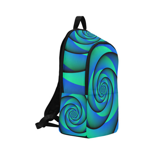 POWER SPIRAL - WAVES blue green Fabric Backpack for Adult (Model 1659)