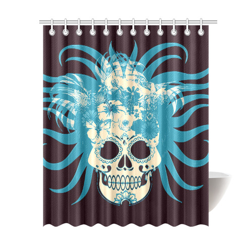 hippie skull C by JamColors Shower Curtain 69"x84"