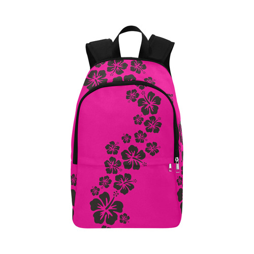 HIBISCUS aloha blossoms garland black Fabric Backpack for Adult (Model 1659)