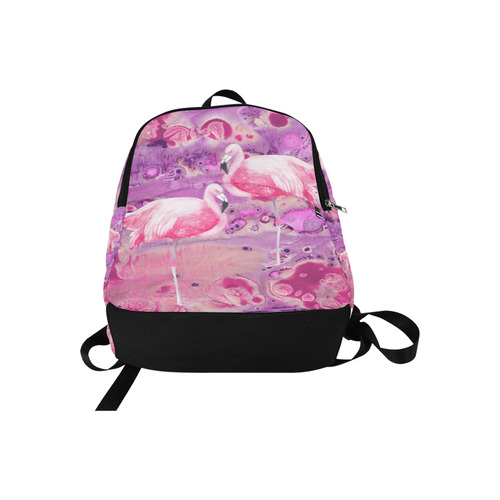 Flamingos Batik Paint Background Pink Violet Fabric Backpack for Adult (Model 1659)