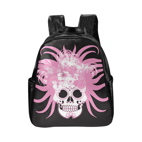 hippie skull D by JamColors Multi-Pockets Backpack (Model 1636)