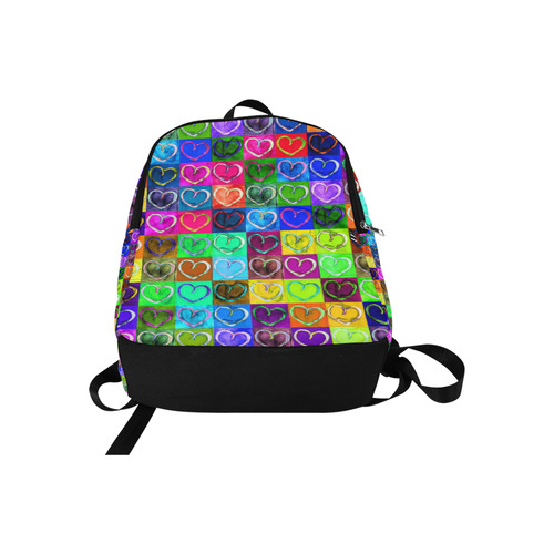 Lovely Hearts Mosaic Pattern - Grunge Colored Fabric Backpack for Adult (Model 1659)