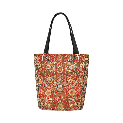 Vintage Red Floral Persian Rug Canvas Tote Bag (Model 1657)