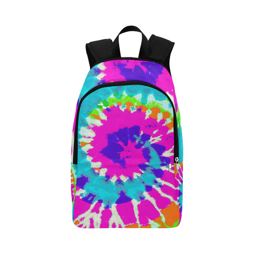 Power Spiral Batik pink blue purple orange Fabric Backpack for Adult (Model 1659)