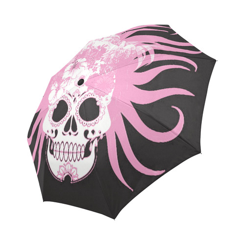 hippie skull D by JamColors Auto-Foldable Umbrella (Model U04)