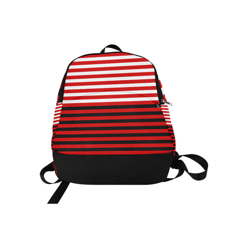 Wide White & Black Flat Stripes Pattern Fabric Backpack for Adult (Model 1659)