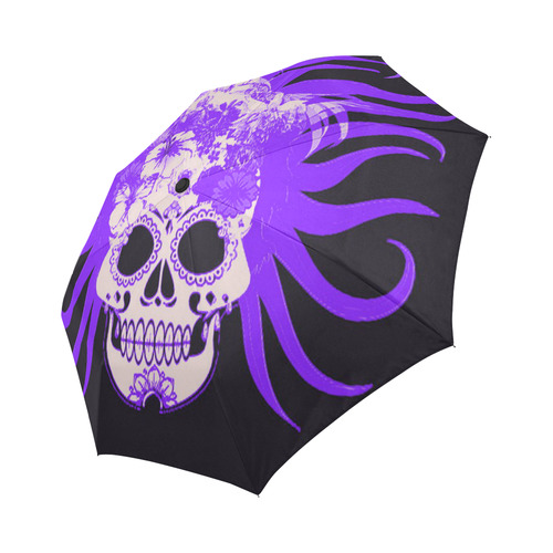hippie skull B by JamColors Auto-Foldable Umbrella (Model U04)