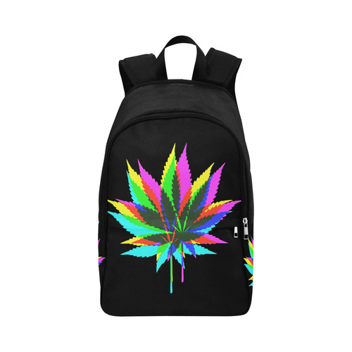 Wild Hemp Leaves - neon colored Fabric Backpack for Adult (Model 1659)
