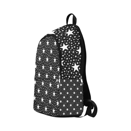 Different Size Stars seamless pattern white Fabric Backpack for Adult (Model 1659)