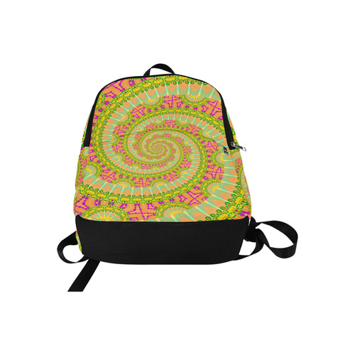 FLOWER POWER SPIRAL SUNNY orange green yellow Fabric Backpack for Adult (Model 1659)