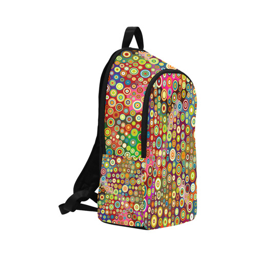 Multicolored RETRO POLKA DOTS pattern Fabric Backpack for Adult (Model 1659)