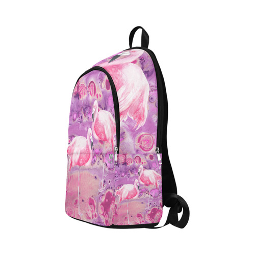 Flamingos Batik Paint Background Pink Violet Fabric Backpack for Adult (Model 1659)