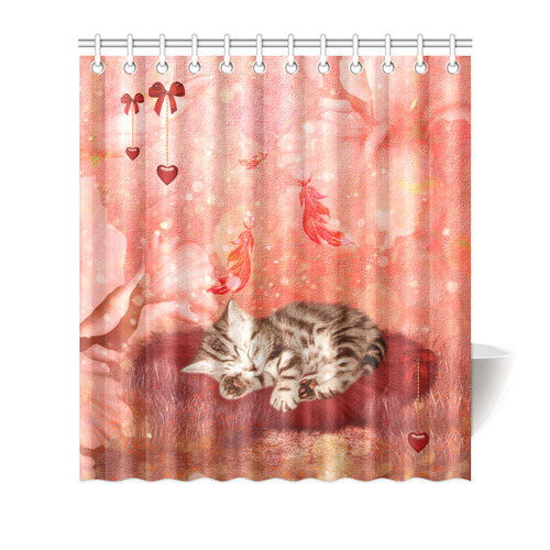 Sweet little sleeping kitten Shower Curtain 66"x72"