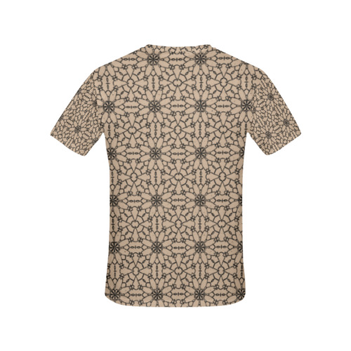 Hazelnut Lace All Over Print T-Shirt for Women (USA Size) (Model T40)