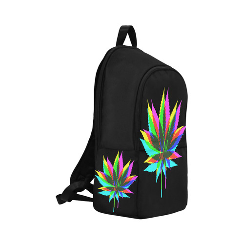 Wild Hemp Leaves - neon colored Fabric Backpack for Adult (Model 1659)