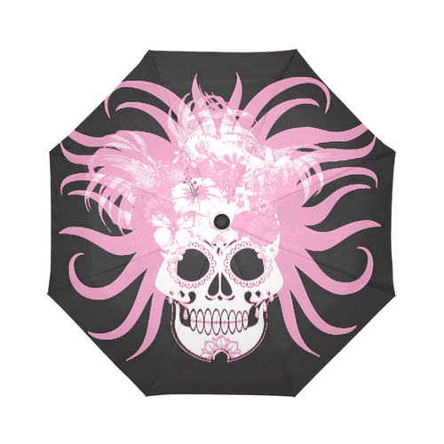 hippie skull D by JamColors Auto-Foldable Umbrella (Model U04)