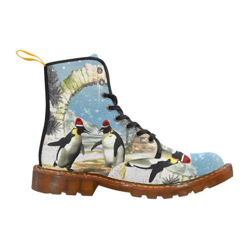 Funny penguins with christmas hat Martin Boots For Women Model 1203H
