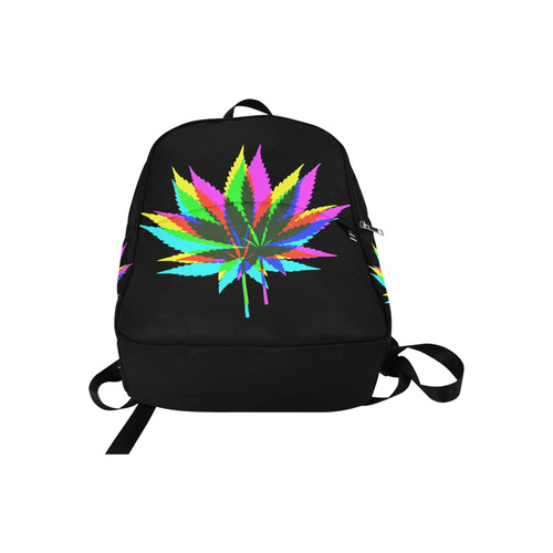 Wild Hemp Leaves - neon colored Fabric Backpack for Adult (Model 1659)