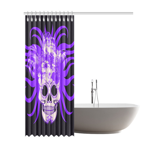 hippie skull B by JamColors Shower Curtain 69"x84"