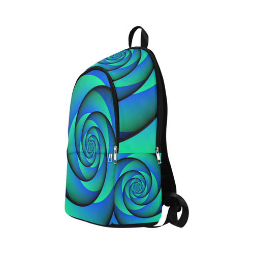 POWER SPIRAL - WAVES blue green Fabric Backpack for Adult (Model 1659)