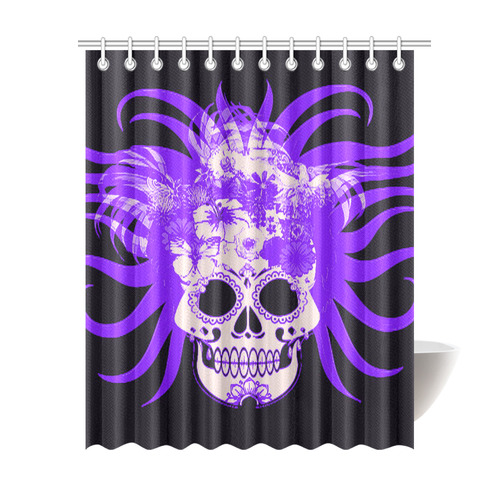 hippie skull B by JamColors Shower Curtain 69"x84"