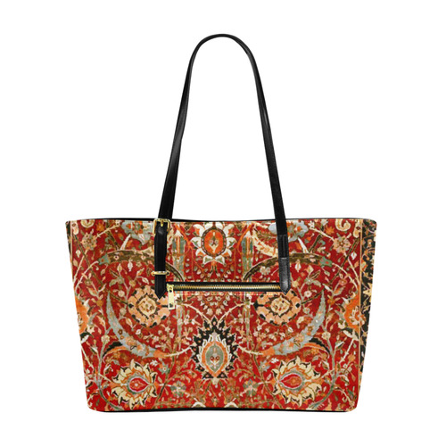 Vintage Red Floral Persian Rug Euramerican Tote Bag/Large (Model 1656)
