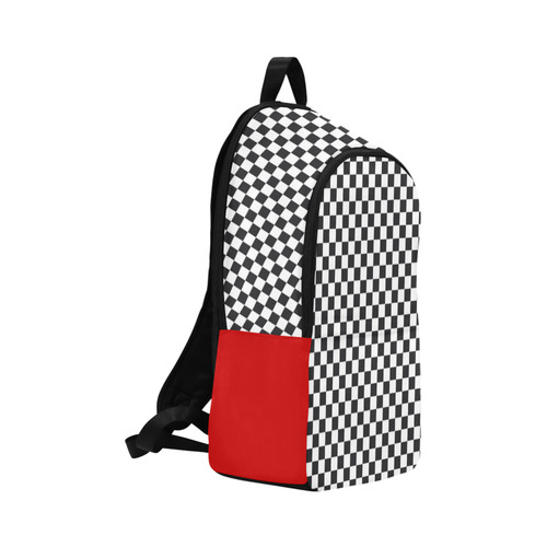 RACING / CHESS SQUARES pattern - black Fabric Backpack for Adult (Model 1659)