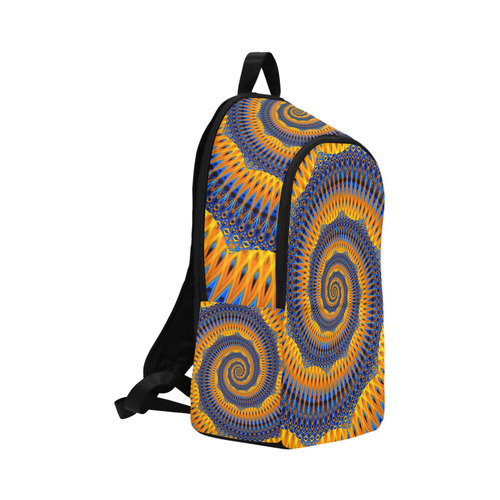 POWER SPIRAL POLYGON Orange Blue Fabric Backpack for Adult (Model 1659)