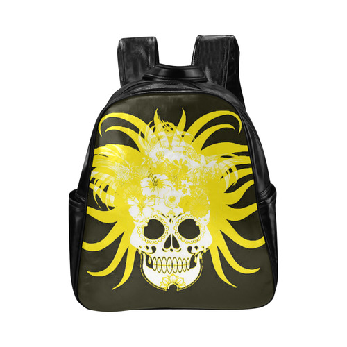 hippie skull G by JamColors Multi-Pockets Backpack (Model 1636)