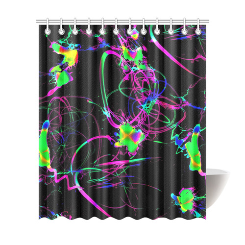 abstract Neon Fun 12 by JamColors Shower Curtain 72"x84"